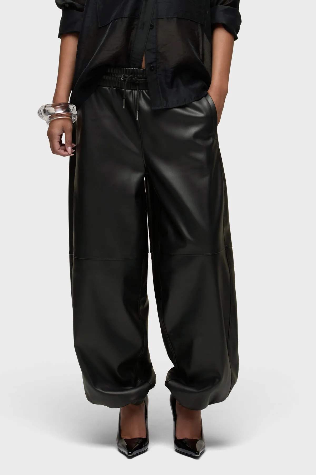 Vegan Leather Balloon Jogger sold by Hudson Jeans product image thumbnail 4