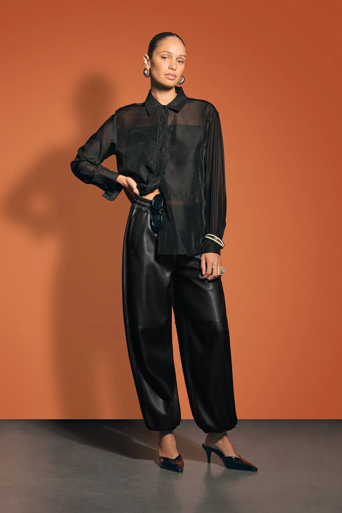 Vegan Leather Balloon Jogger sold by Hudson Jeans product image thumbnail 2