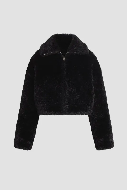 Cropped Plush Teddy Fur Jacket sold by Hudson Jeans