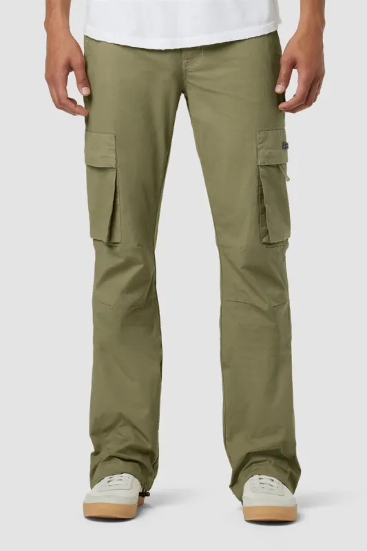 【PORTERNA】Horton Cargo Trousers HODDLE PLEATED RIP-STOP CARGO PANTS - BLACK/BLACK | HODDLE