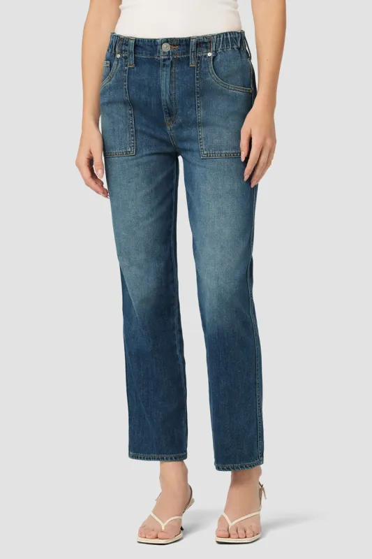Remi High-Rise Elastic Waist Straight Ankle Jean sold by Hudson Jeans