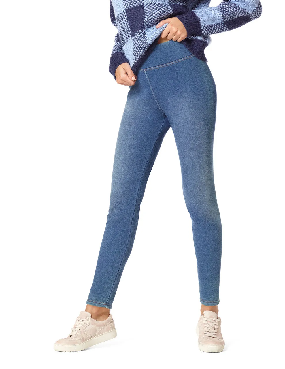 Plush Lined Denim Legging sold by HUE