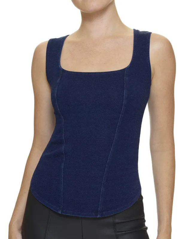 Denim Contour Tank made by HUE