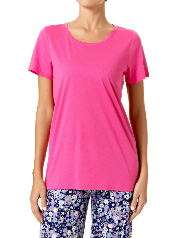 Solid Short Sleeve Scoop Neck Tee sold by HUE