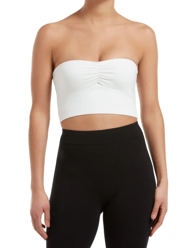 Ruched Blackout Cotton Midriff Bandeau sold by HUE