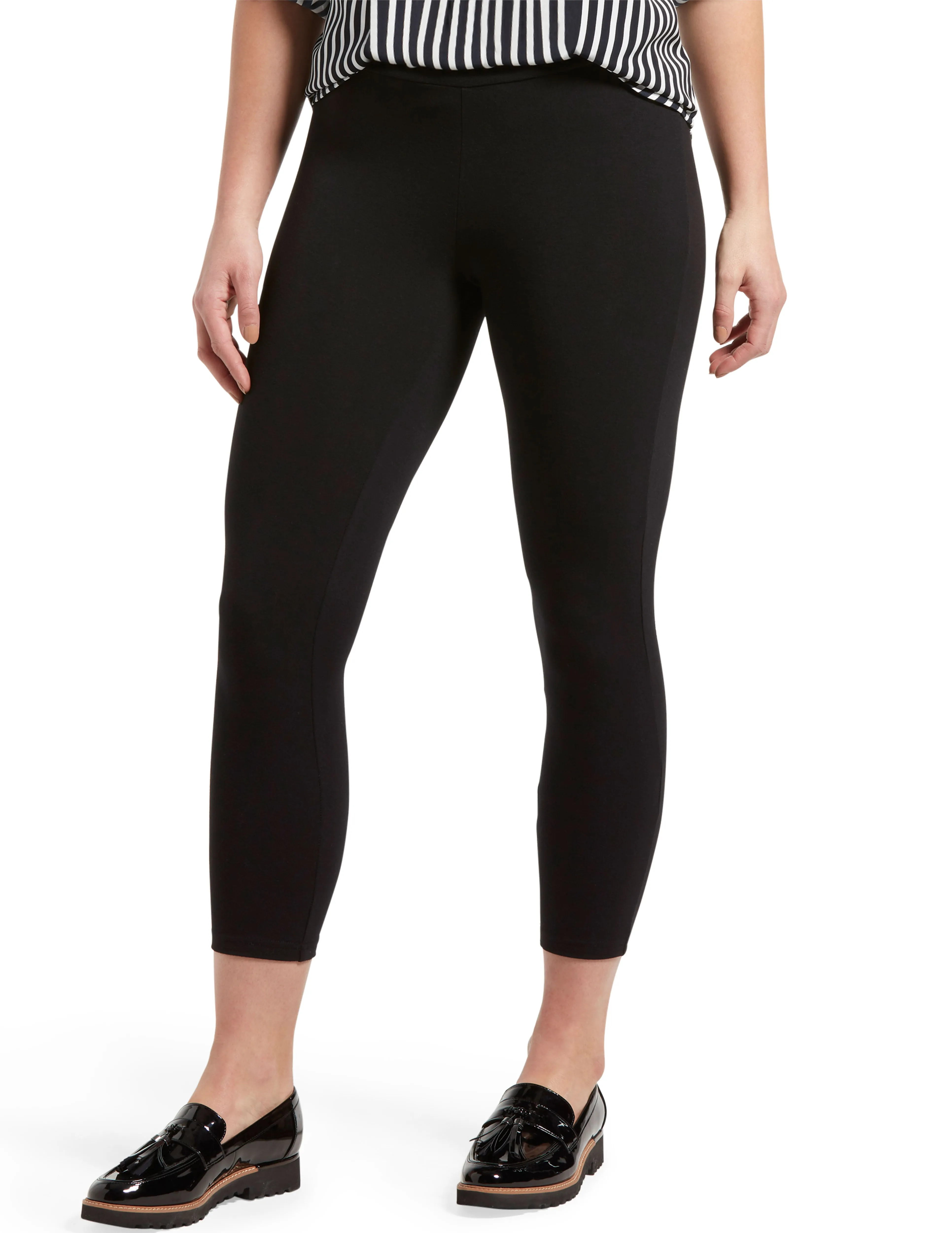 Wide Waistband Blackout Cotton Capri sold by HUE