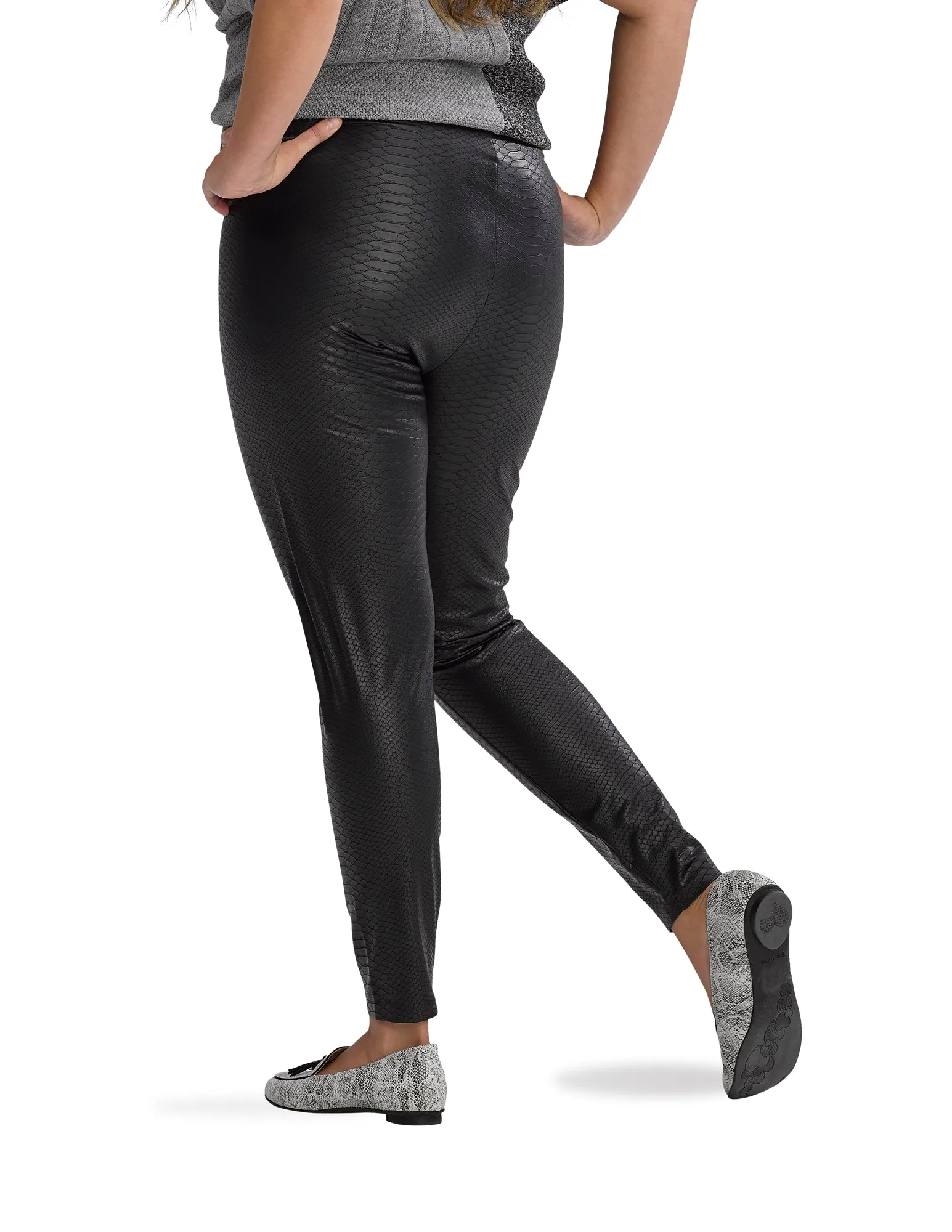 Croco Leatherette High Rise Leggings sold by HUE product image thumbnail 5