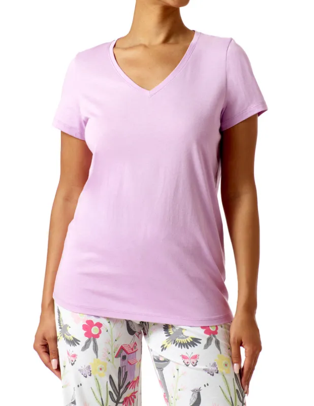 Short Sleeve V-Neck PJ Tee sold by HUE
