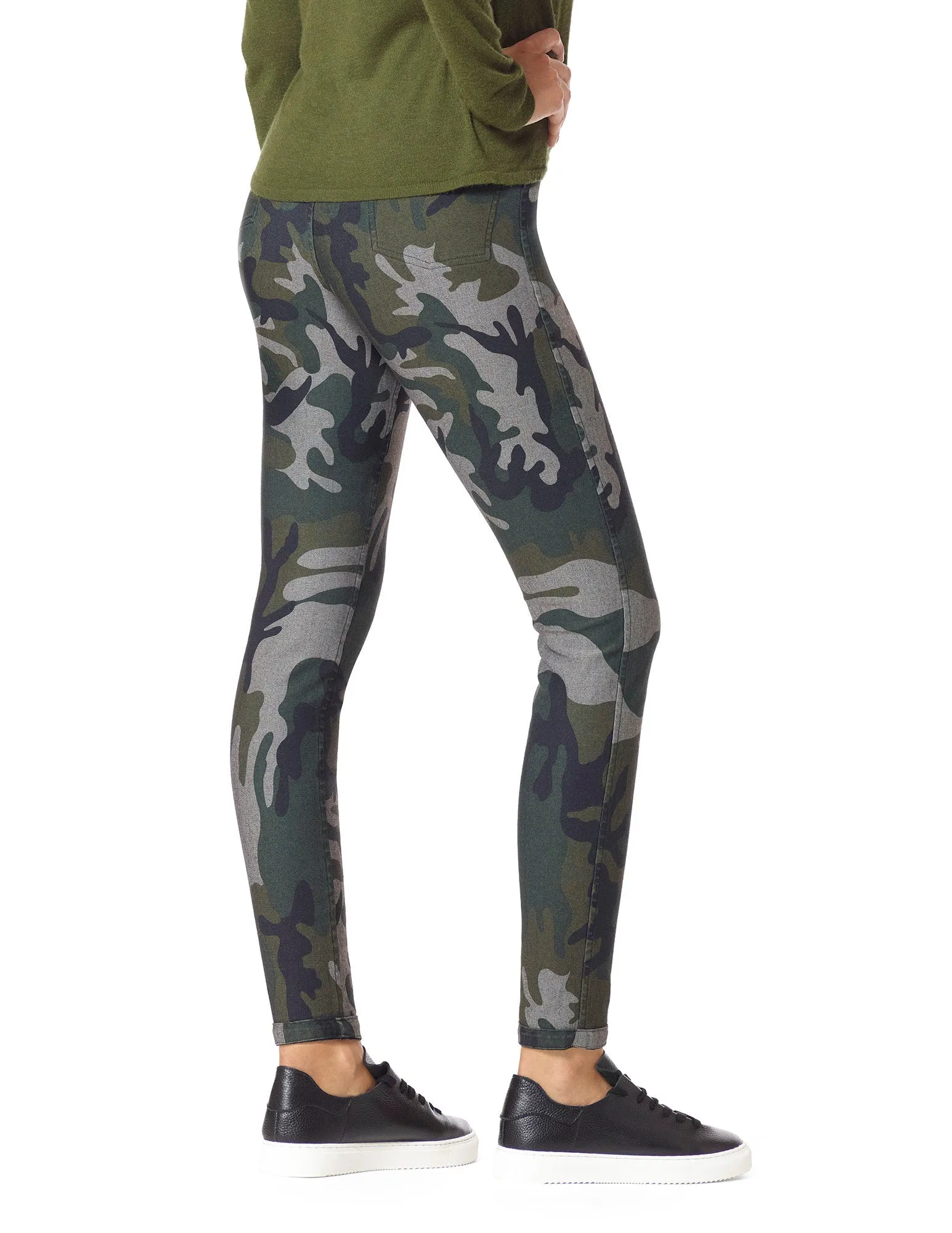 Camo Reversible Denim High Rise Leggings sold by HUE product image thumbnail 4