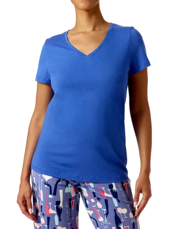 Short Sleeve V-Neck PJ Tee sold by HUE