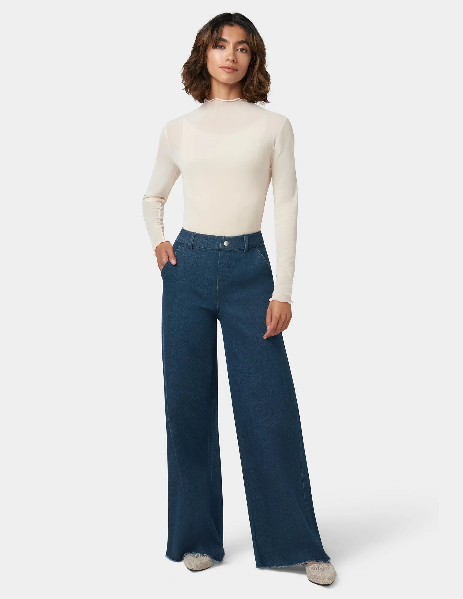 Olivia Wide Leg Denim Pant sold by HUE