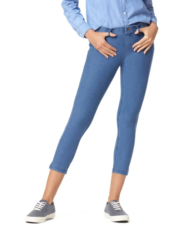 Essential Denim Mid-Rise Capri sold by HUE