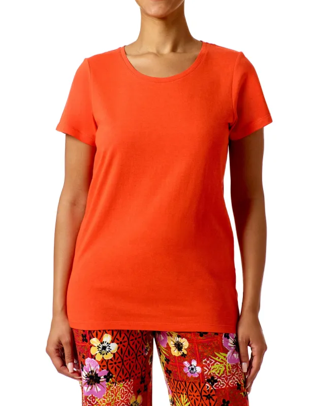 Short Sleeve Scoop Neck PJ Tee sold by HUE
