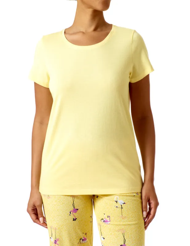 Short Sleeve Scoop Neck PJ Tee made by HUE