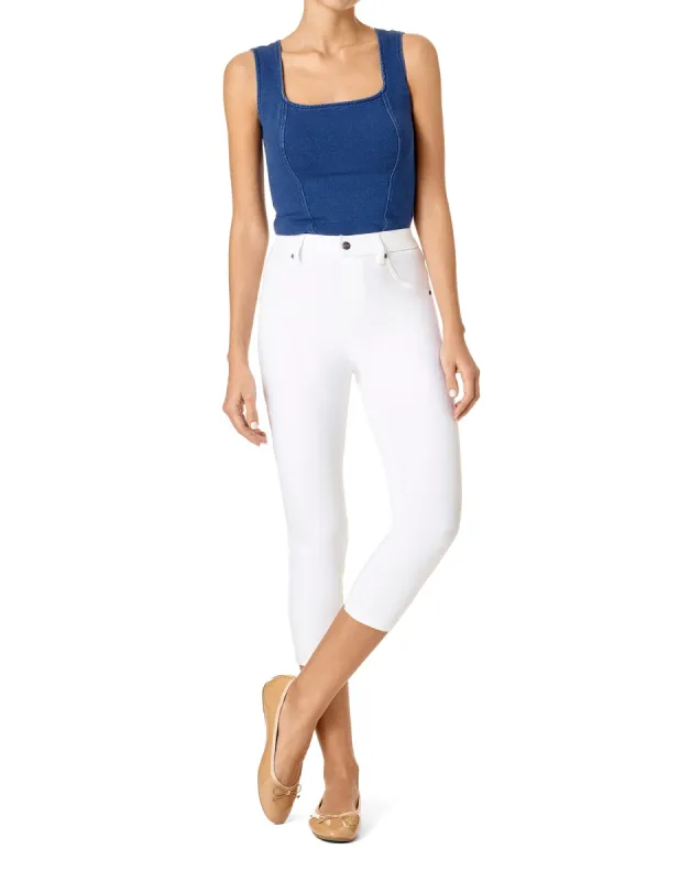 Hi-Rise Ultra Soft Denim Capri Legging sold by HUE