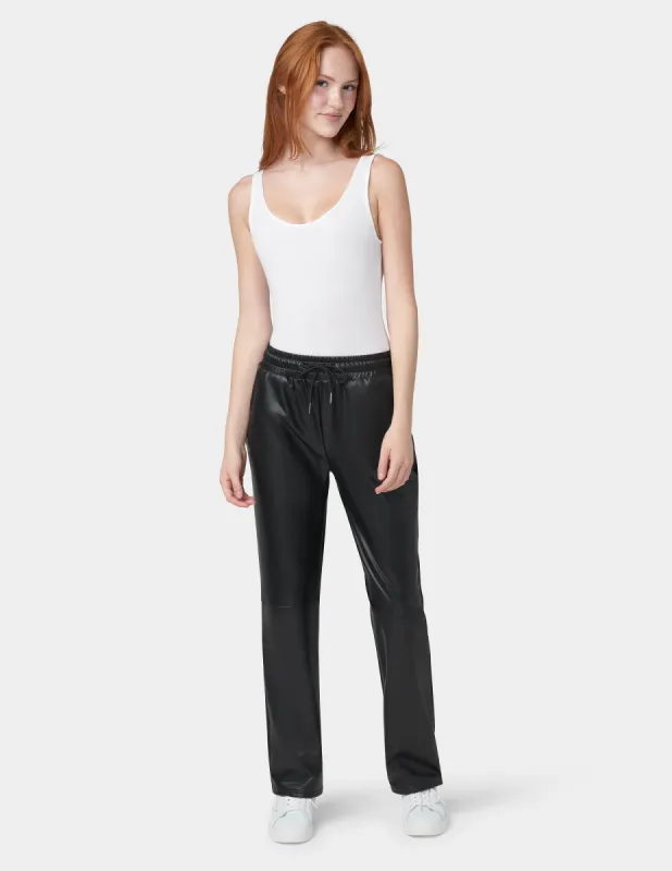 Hi-Rise Straight Leather Pants sold by HUE