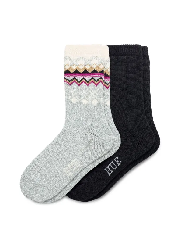 Border Fairisle Boot Sock 2 Pair Pack sold by HUE