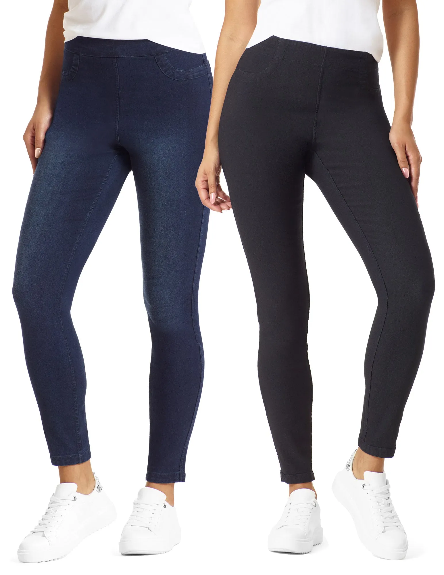 Solid Reversible Denim Legging sold by HUE