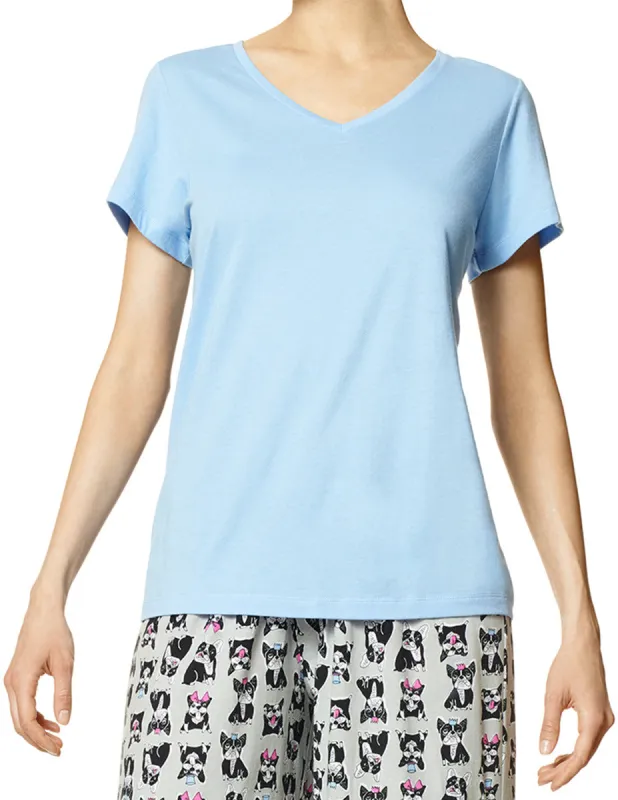 SleepWell V-Neck Short Sleeve Tee sold by HUE