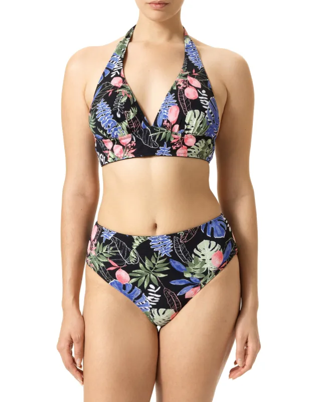Tropical Breeze Reversible Halter Bikini Top sold by HUE