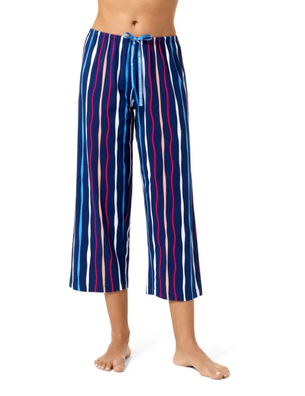 High Tide Stripe PJ Capri sold by HUE