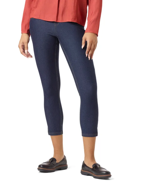 Essential Denim Mid-Rise Capri sold by HUE