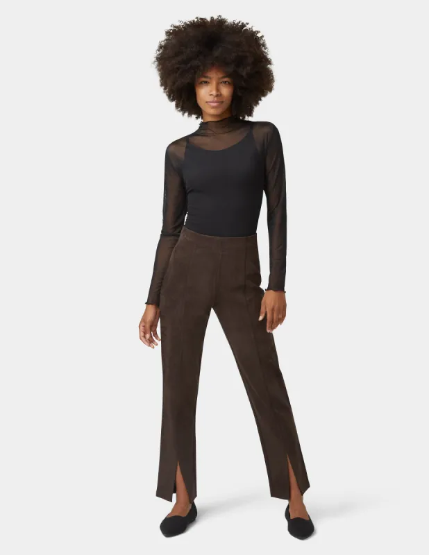 Hi-Rise Suede Straight Legging sold by HUE