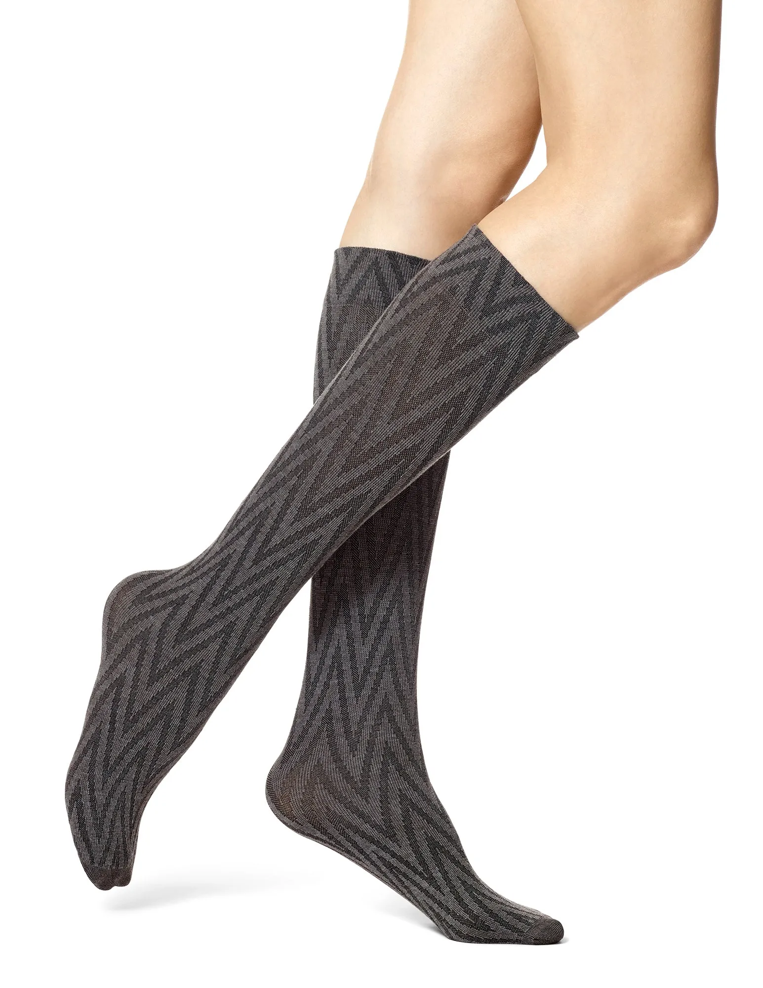 Zig Zag Knee High Sock sold by HUE