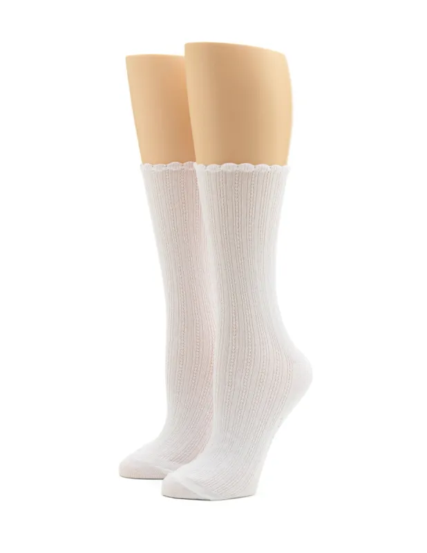 Scalloped Pointelle Sock sold by HUE