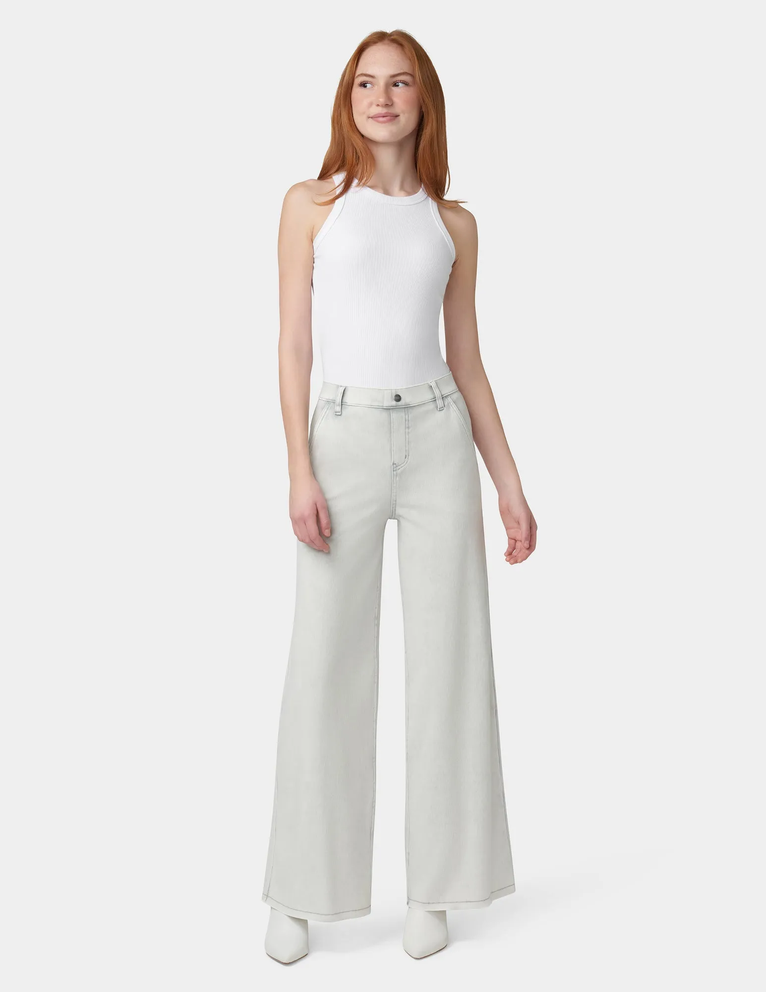 Frayed Edge Wide Leg Denim sold by HUE