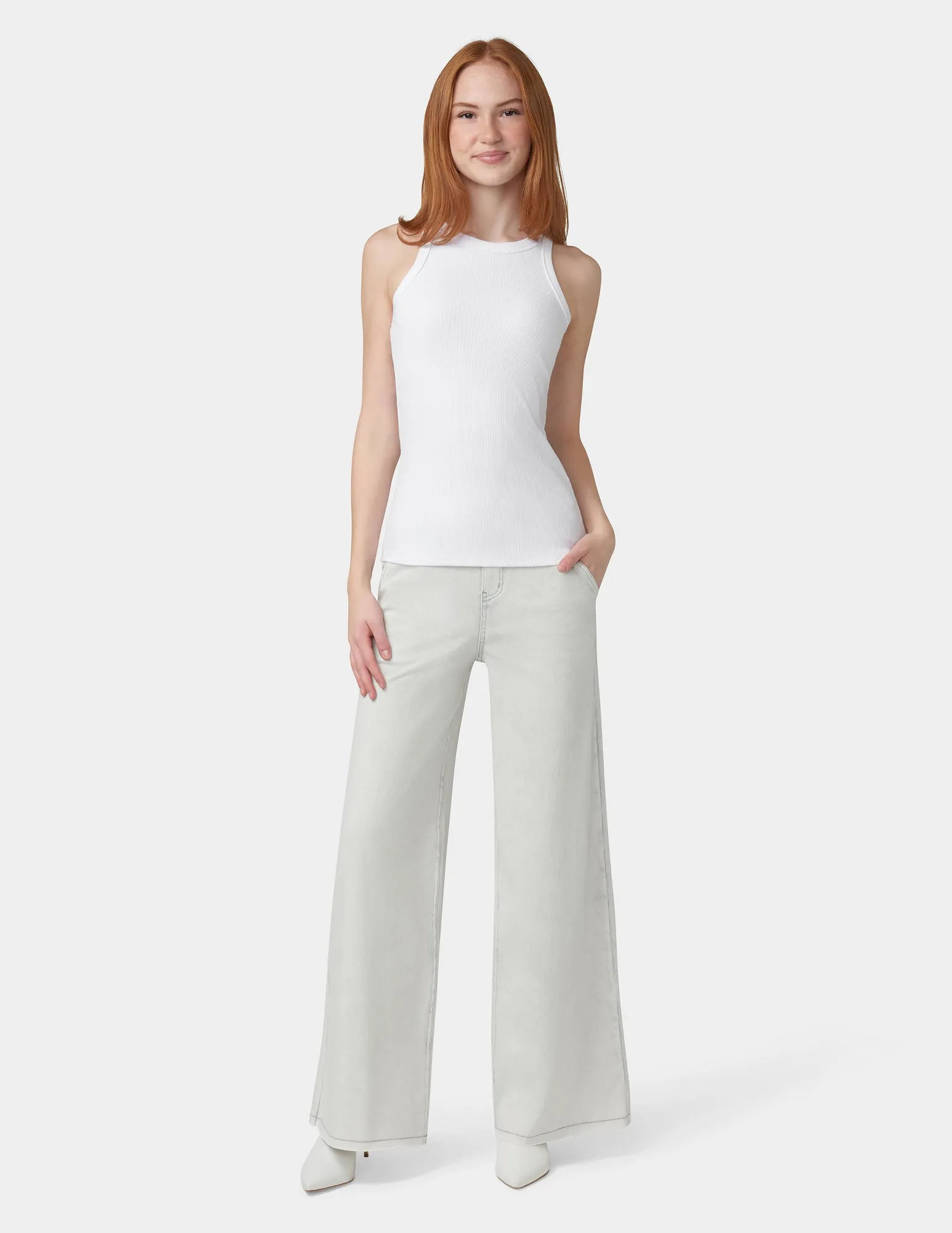 Frayed Edge Wide Leg Denim sold by HUE product image thumbnail 4