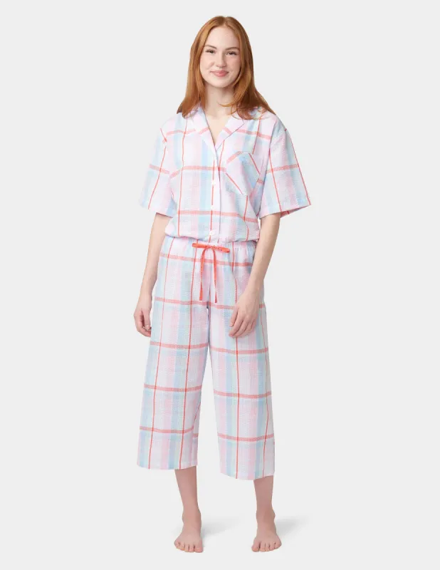 Seersucker PJ Capri sold by HUE