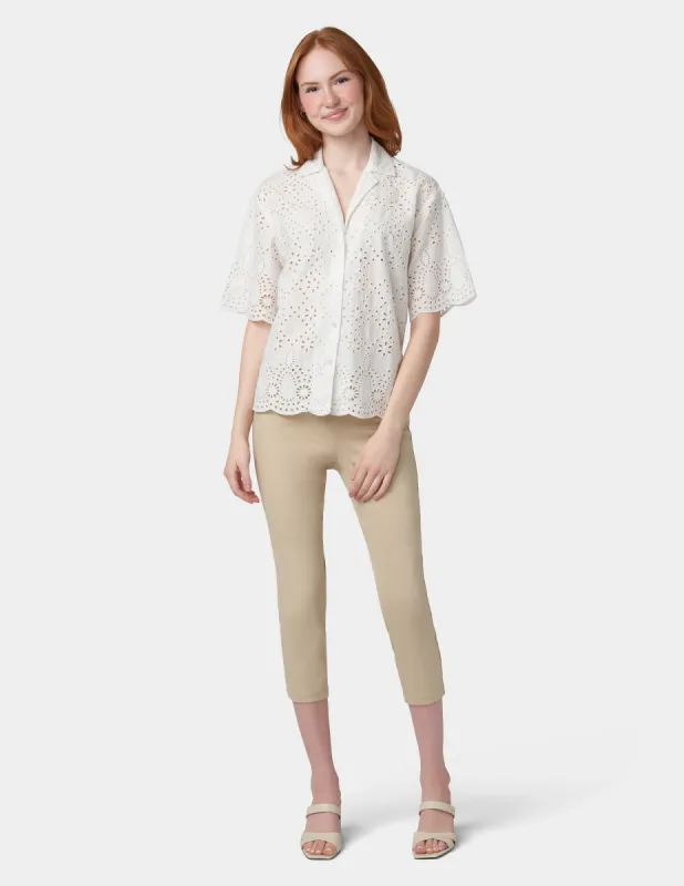 Eyelet Camp Shirt sold by HUE