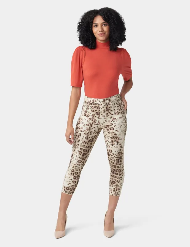 Leopard Denim Capri sold by HUE