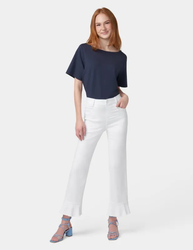 Ruffle Hem Denim Skimmer sold by HUE