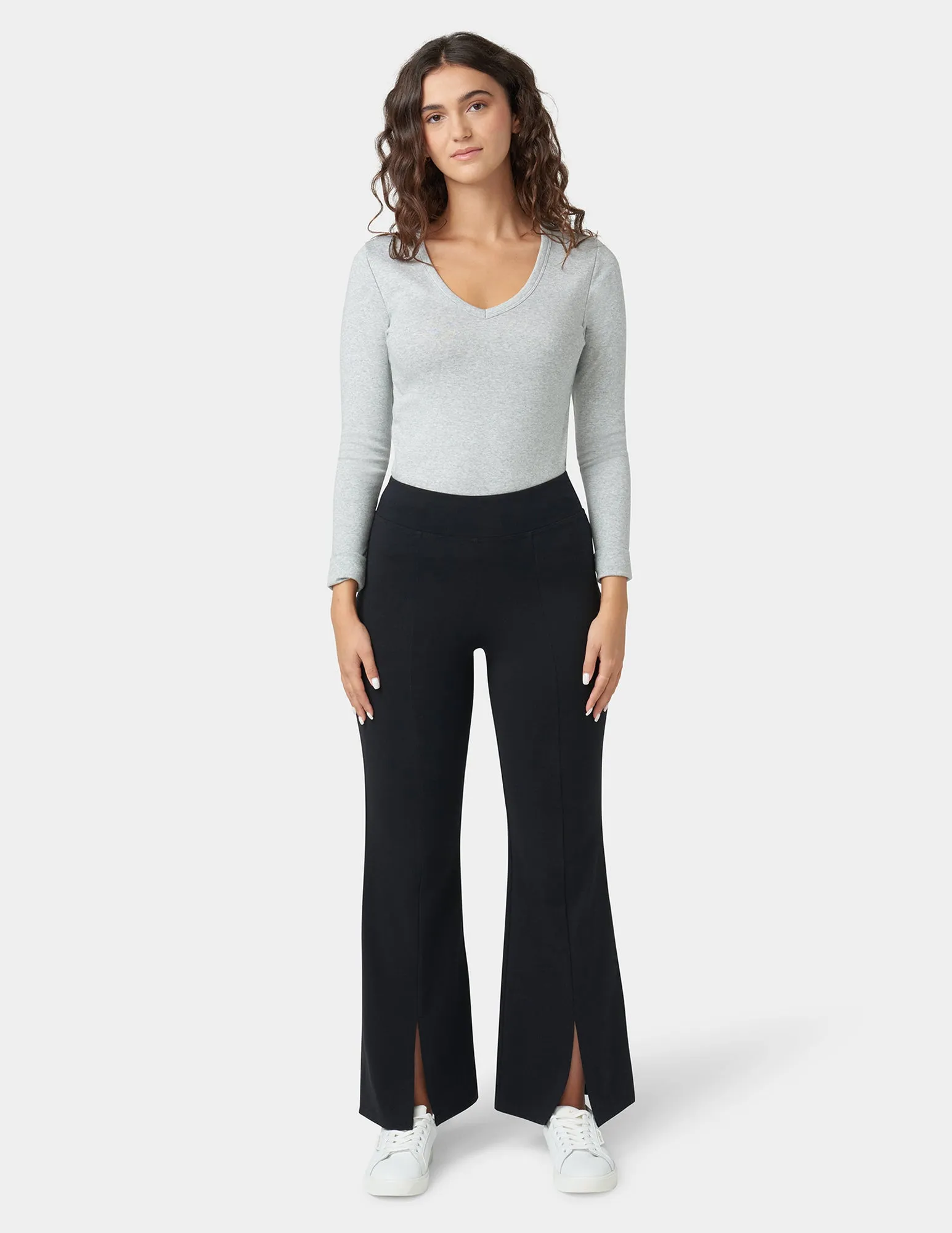 Front Slit Cotton Yoga Pants sold by HUE