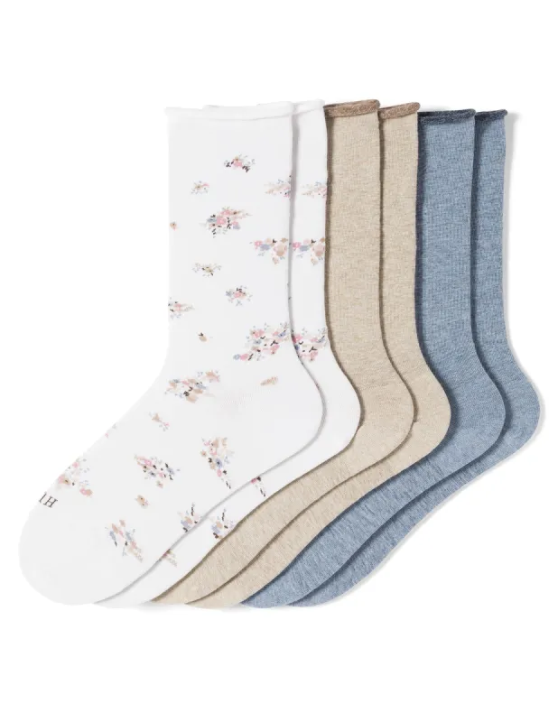 Jeans Sock Crew 3 Pair Pack sold by HUE