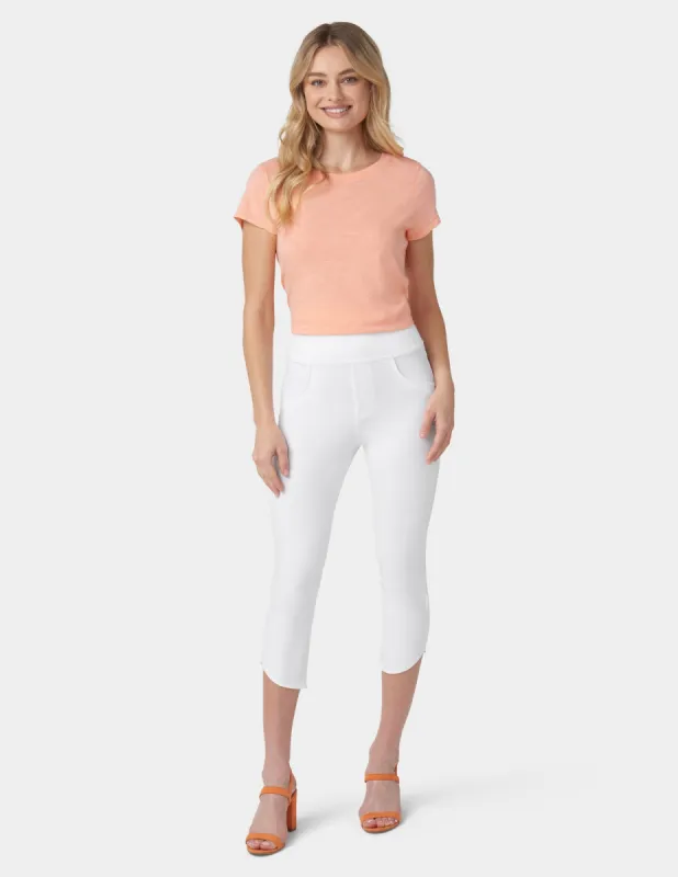 Game Changing Tulip Hem Capri sold by HUE