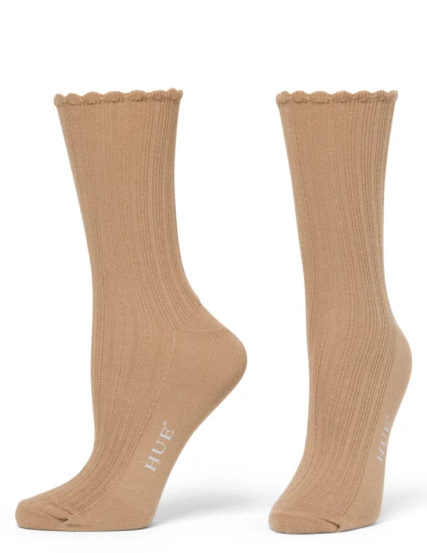 Scalloped Pointelle Sock sold by HUE