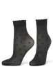 Sheer Dot Anklet W Scallop Top sold by HUE