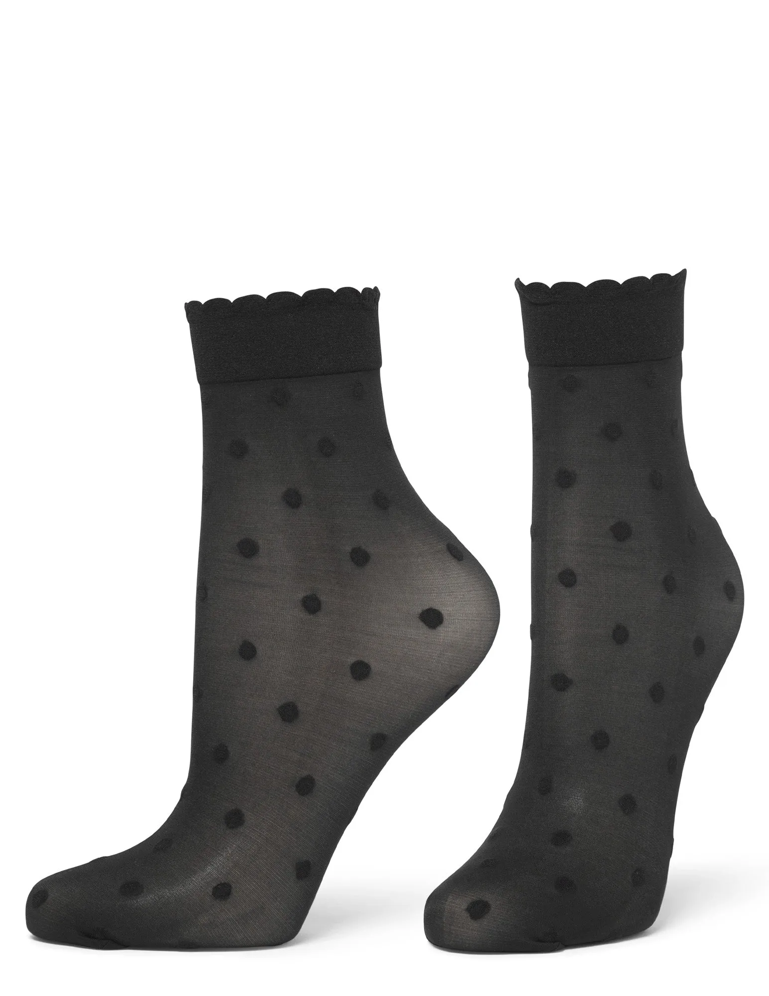 Sheer Dot Anklet with Scallop Top sold by HUE