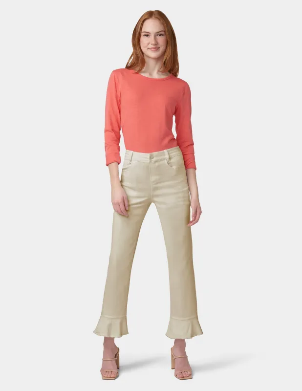Ruffle Hem Denim Skimmer sold by HUE