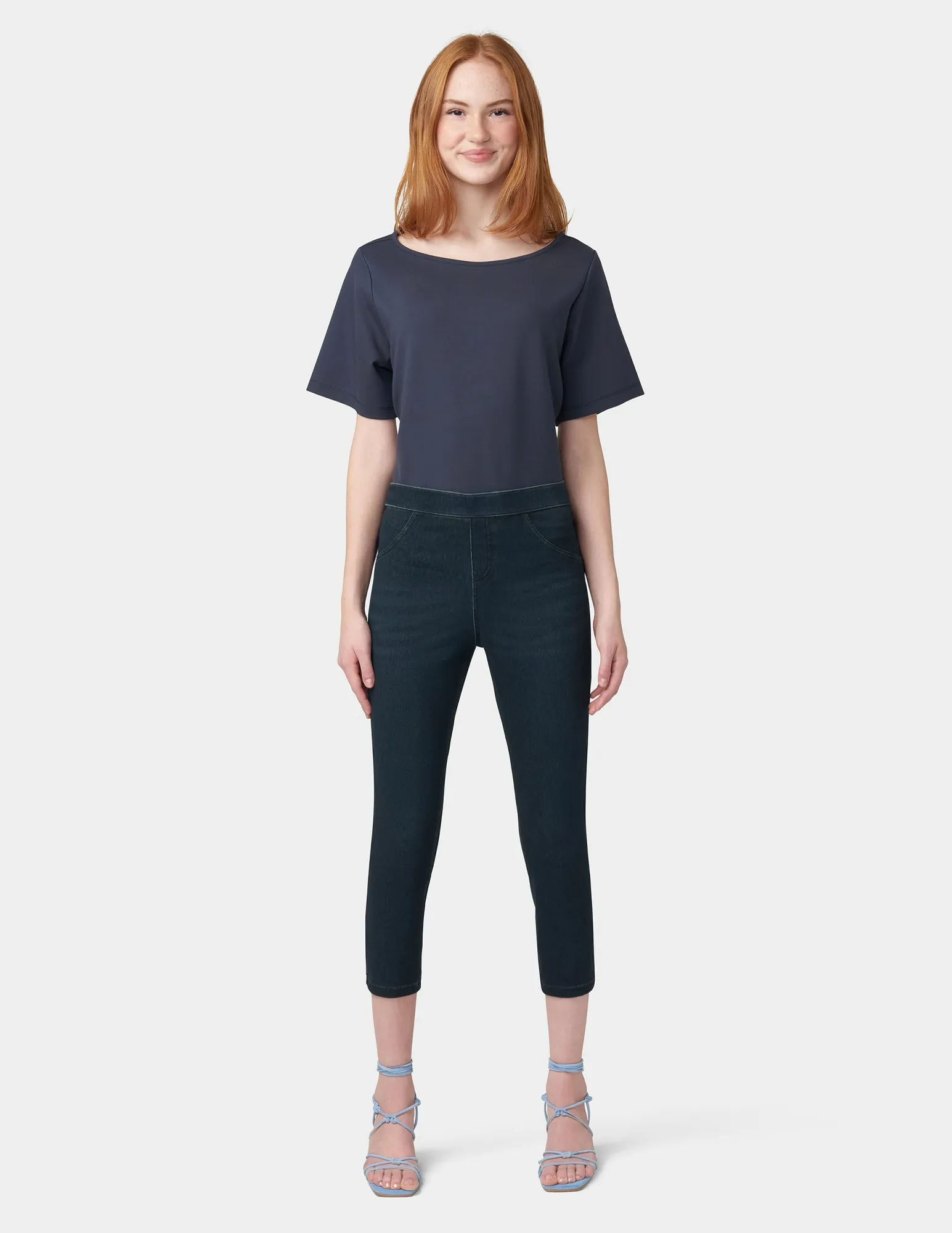 Denim Capri sold by HUE