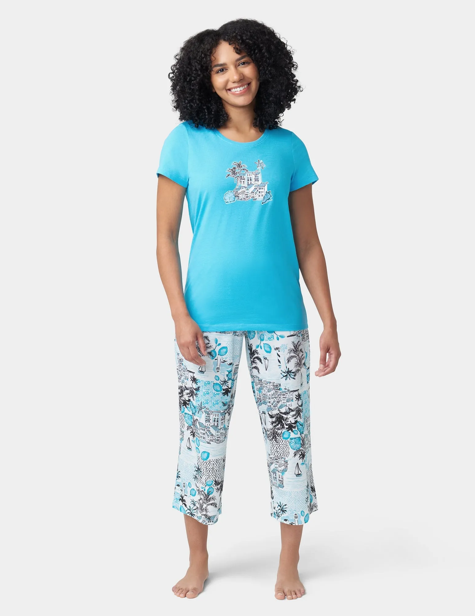 Cotton Knit Tee & Capri Set sold by HUE