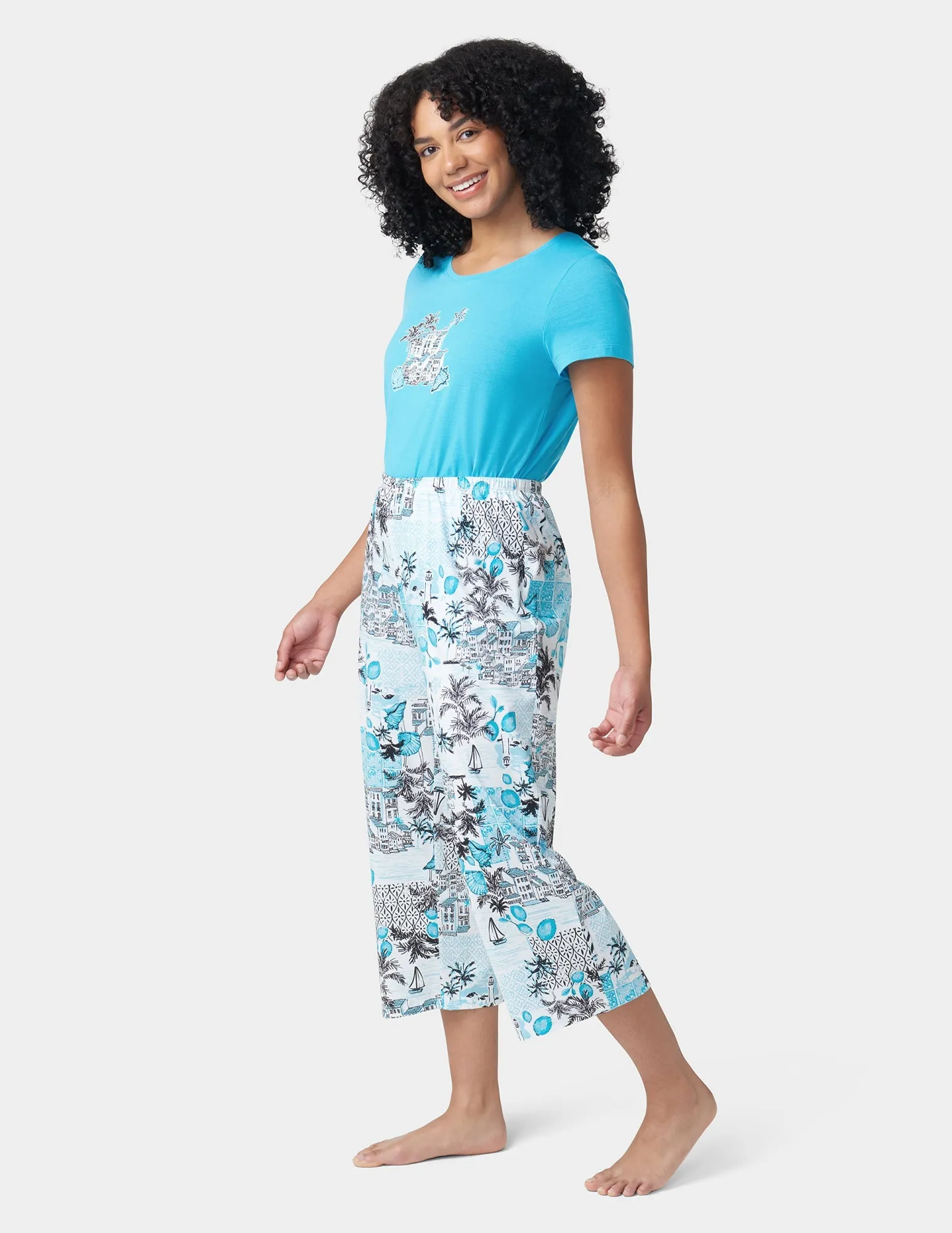 Cotton Knit Tee & Capri Set sold by HUE product image thumbnail 3