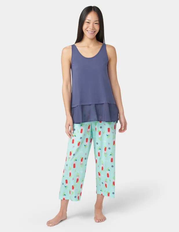 Flounce Hem Scoop Neck PJ Tank made by HUE