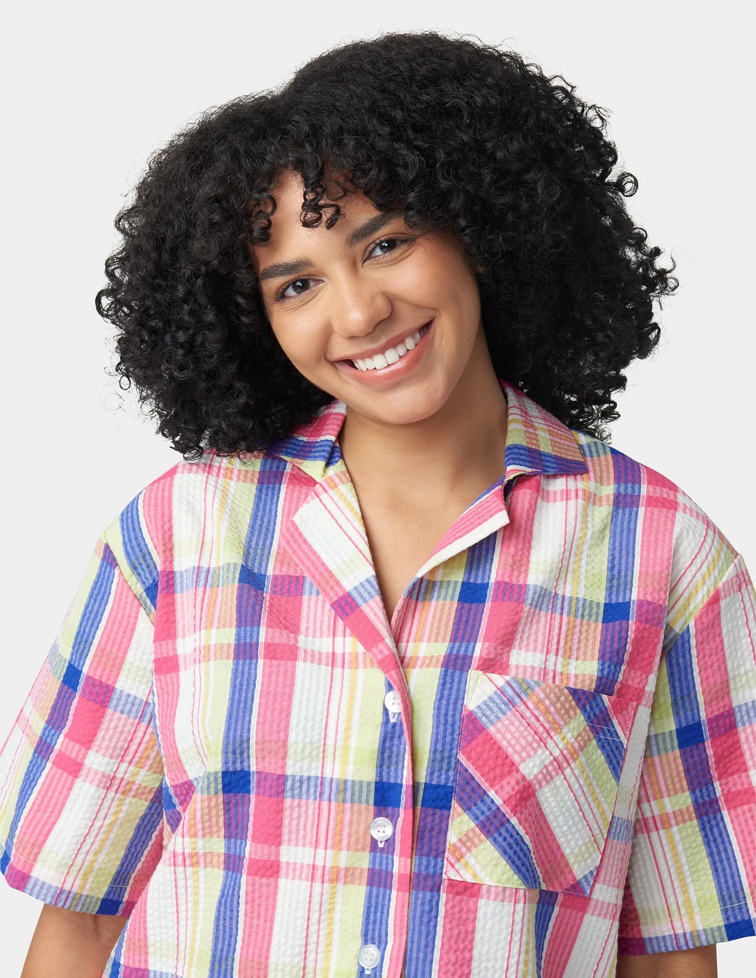 Seersucker Notch Collar Short Sleeve PJ Set sold by HUE product image thumbnail 4