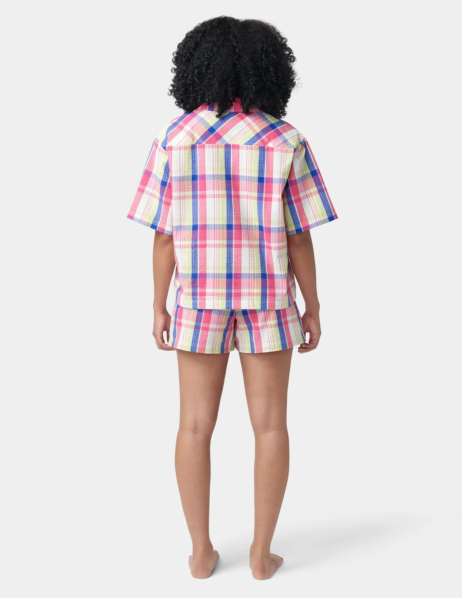 Seersucker Notch Collar Short Sleeve PJ Set sold by HUE product image thumbnail 2