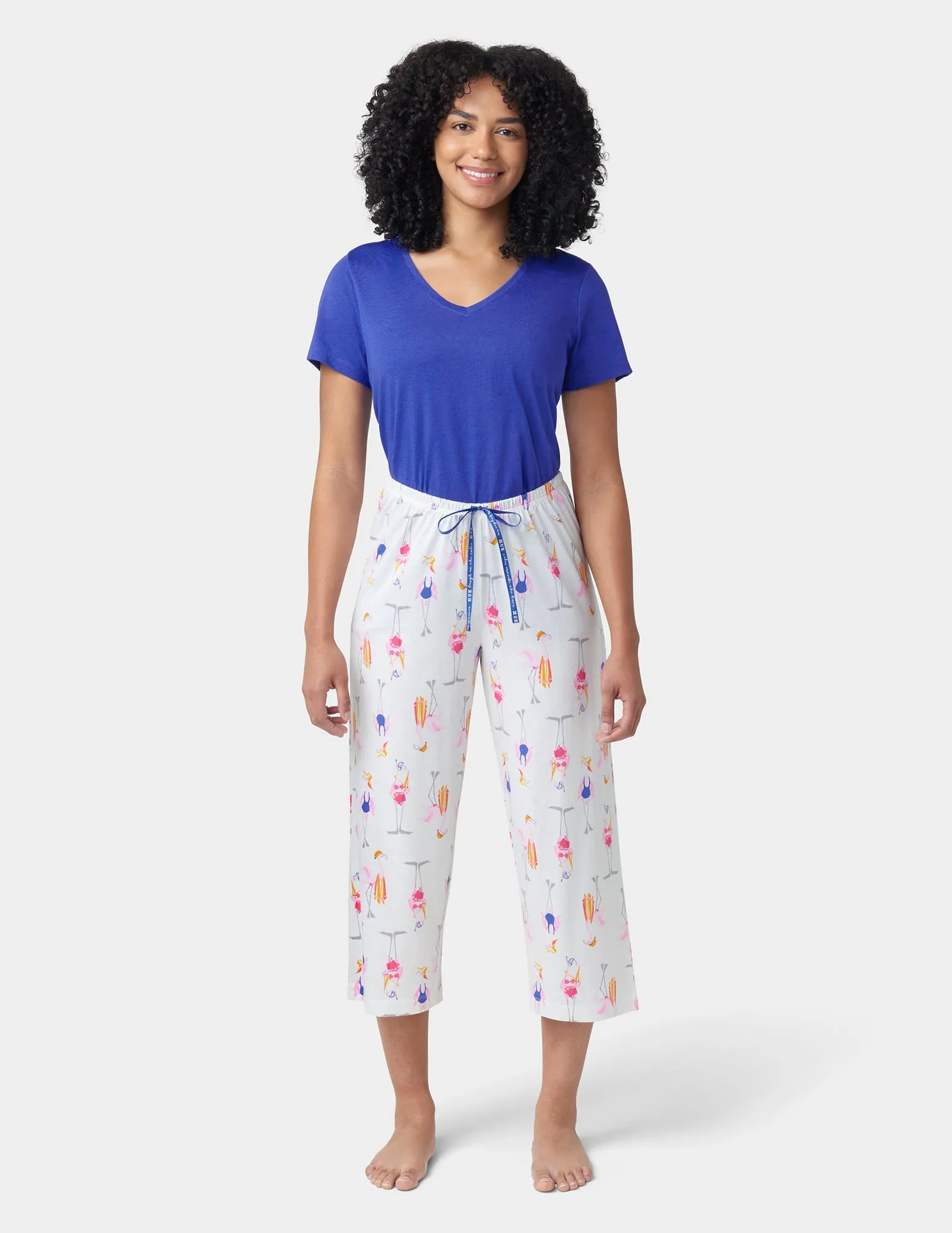 Beach Flamingos PJ Capri sold by HUE