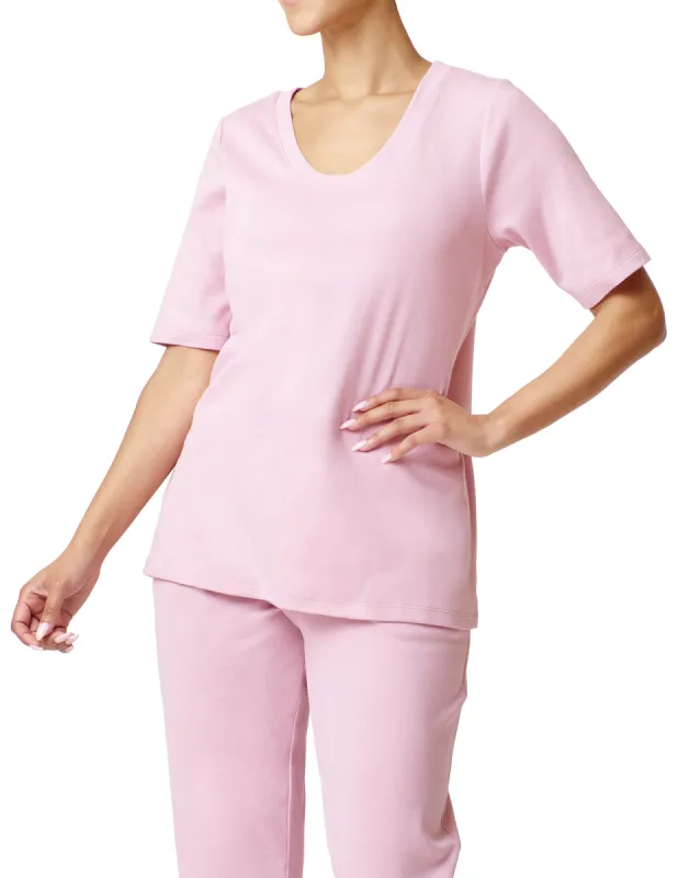 Wear Ever U R Elbow Sleeve U Neck Tee sold by HUE